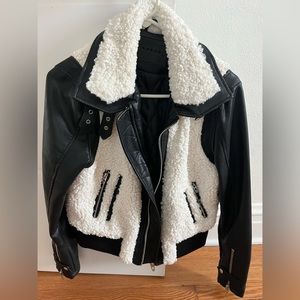 Leather/Sherpa women’s jacket